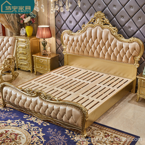 high quality luxury champagne wood color bedroom furniture